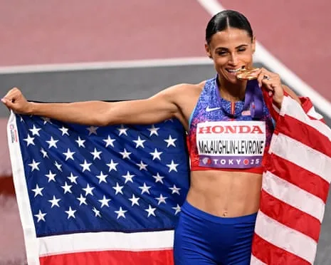 The American sprinter clocks speediest female 400m in 40 years to secure championship title